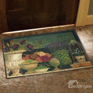 European Country Style Flower Vase Prints Doormat