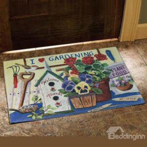 European Style Gorgeous Flower Vase Design Doormat
