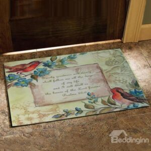 European Amazing Birds and Letters Print Design Doormat