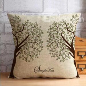 Two Vivid Trees with Gree Leaves Throw Pillow