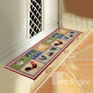 Amazing Cock and Hen Patterns Anti-slip Kitchen Area Rug