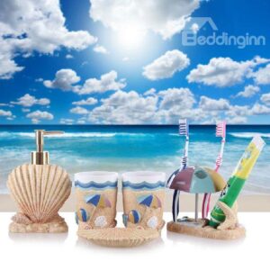 High Quality Beach Style Starfish Five Pieces Bathroom Accessories