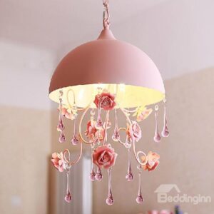Elegant Pastoral Style Creative Roses Design Metal Pendant Light