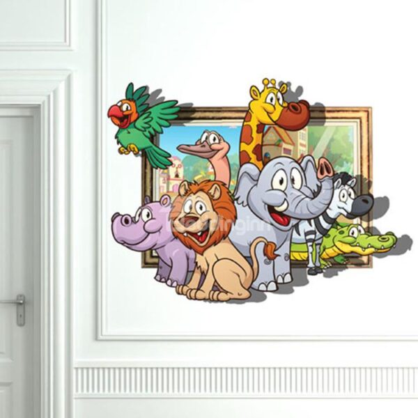 Amazing 3D Animal Family Design Wall Sticker