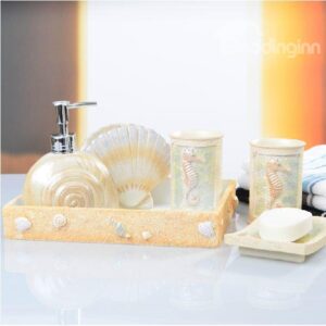 High Quality Creative Mediterrenean Style Five Pieces Bathroom Accessories