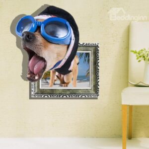 Elegant Creative 3D Funny Dog Design Wall Sticker