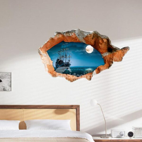 Amazing Scenery of Lake at Night 3D Wall Sticker