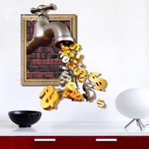Hot Selling Amazing Creative 3D Tap Wall Sticker
