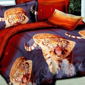 New Tiger Standing on Water 4-Piece Polyester 3D Duvet Cover Sets
