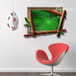 Stunning Creative 3D Spider Web Design Wall Sticker