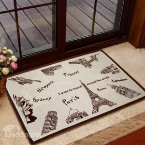 New Arrival European Buildings Pattern Non-slip Doormat