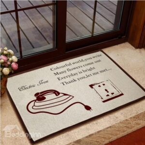 Retro Iron and Power Socket Pattern Non-slip Doormat