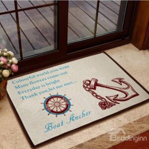 Hot Selling Elegant Boat Anchor Pattern Non-slip Doormat