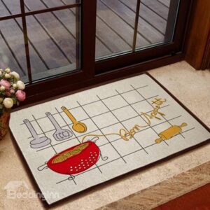 Simple Style Stretched Noodles Pattern Non-slip Doormat
