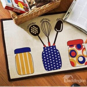 Fancy Simple Colorful Three Jars Pattern Doormat