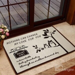 European Style Elegant Night Owls and Letters Pattern Non-slip Doormat