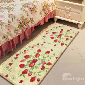 Fancy Cute Strawberries Pattern Non-slip Area Rug