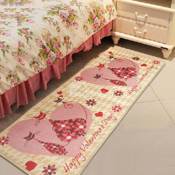 Romantic Love Cats Pattern Non-slip Area Rug