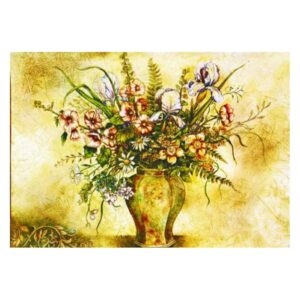 Beautiful Flowers and Vase Pattern Non-slip Doormat