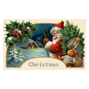 Fancy Santa Claus Carrying Gifts Pattern Non-slip Doormat