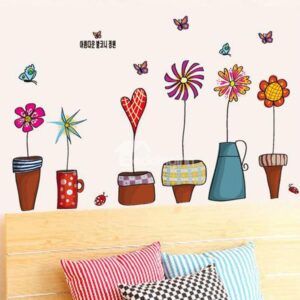 New Arrival Creative Beautiful Flowerpots Wall Stickers