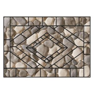 Pretty Irregular Cobblestones Pattern Non-slip Flocking Doormat