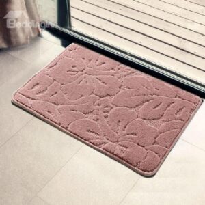 Elegant Floral Patterns Pure Color Non-slip Suede Doormat