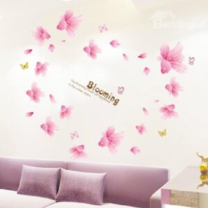 Elegant Romantic Blooming Lily Flowers Wall Stickers