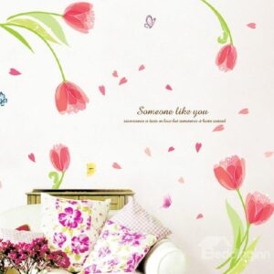 Hot Selling Amazing Romantic Tulip Flowers Wall Stickers