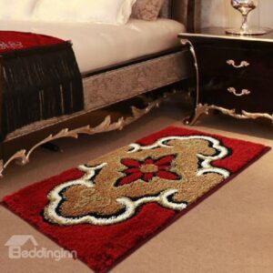 Elegant Floral Patterns Super Soft Water Absorption Non-slip Area Rug