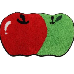 Super Lovely Green and Red Apples Design Water Absorption Non-slip Mat