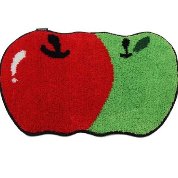 Super Lovely Green and Red Apples Design Water Absorption Non-slip Mat