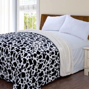 Quality Nordic Cow Pattern Lamb Woolen blanket