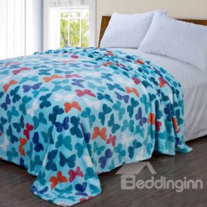 High Quality Beautiful Butterfly Pattern Flannel Blanket