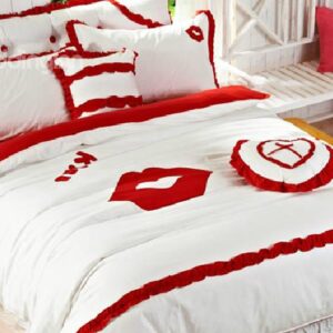 New Style Lovely Lips Print 4-Piece Cotton Duvet Cover Sets