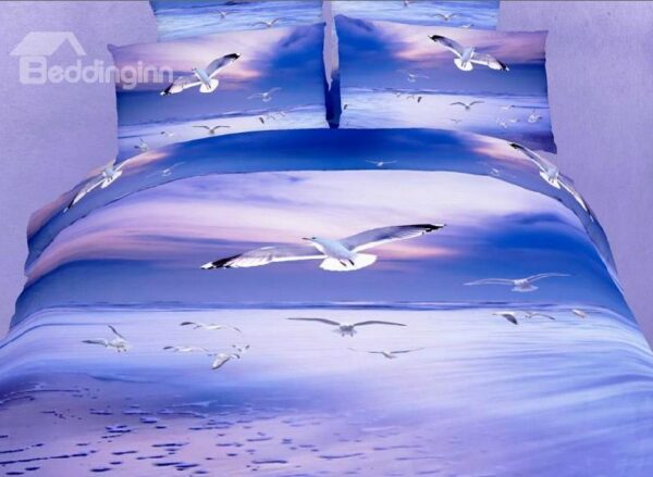 New Arrival Flying Gull 4-Piece Cotton Duvet Cover Sets