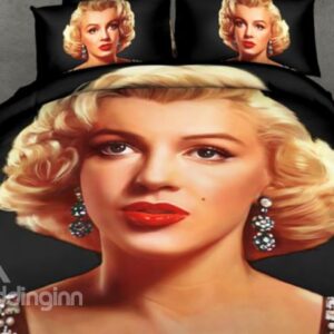 Charming Marilyn Monroe Print 4-Piece Polyester 3D Duvet Cover Sets