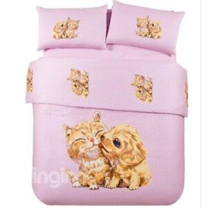 New Arrival Fantastic Cat and Dog Hand-painting Bedding Sets