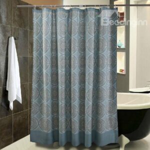 Top Class Geometric Figure Pattern Dacron Shower Curtain