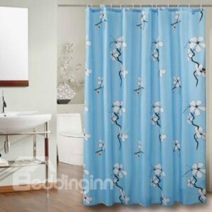 Blooming Wintersweet Print Polyester Waterproof Shower Curtain