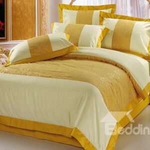 High Quality Royal Golden Yellow Floral 4 Piece Bedding Sets