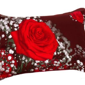 Romantic Shiny Red Roses Print Two Pieces 3D Pillowcases