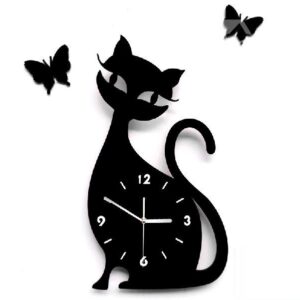 Modern Stylish Lovely Cat Design Wall Clock