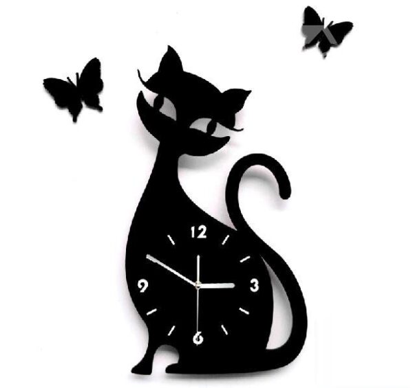 Modern Stylish Lovely Cat Design Wall Clock