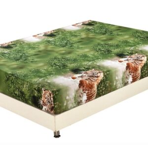 Quality Lifelike Tiger in Water Print 3D Fitted Sheet