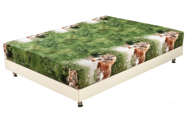 Quality Lifelike Tiger in Water Print 3D Fitted Sheet