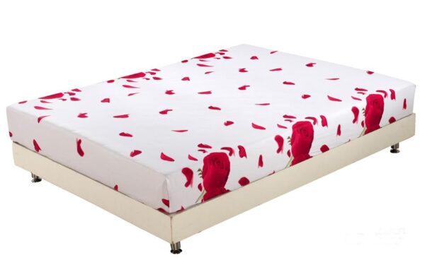 Quality Fragrant Red Roses Print 3D Fitted Sheet