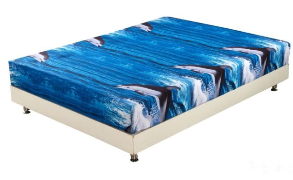 Quality Lifelike Dolphin in Water Print 3D Fitted Sheet