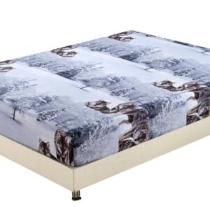 Quality Lifelike Wolf in Snow Print 3D Fitted Sheet