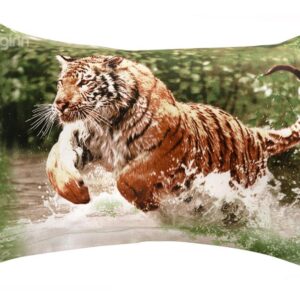 Quality Lifelike Tiger in Water Print 3D Two-piece Pillowcases
